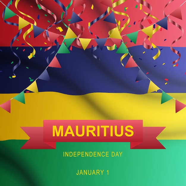 Vecteur arrière-plan de la fête de l'indépendance de l'île maurice