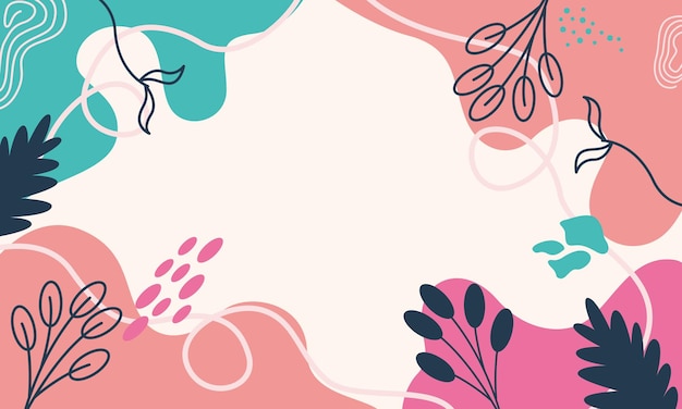 Arrière-plan de feuilles florales abstraites et plates