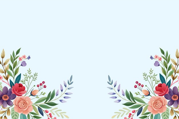 Arrière-plan de fleurs à l'aquarelle de printemps