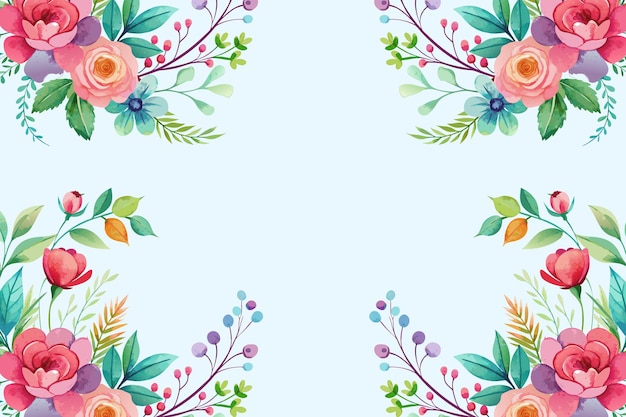 Arrière-plan de fleurs à l'aquarelle de printemps