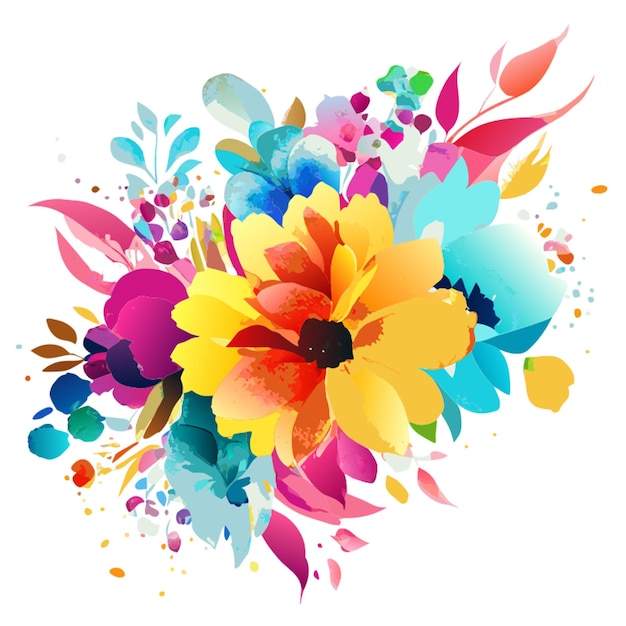Vecteur arrière-plan de fleurs d'eau abstraite avec un texte de remerciement illustration vectorielle en haute résolution