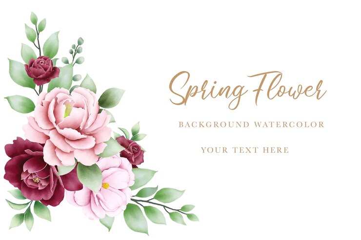 Vecteur arrière-plan floral élégant avec des roses marron à l'aquarelle