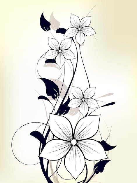 Vecteur arrière-plan floral avec des fleurs et des tourbillons illustration vectorielle abstraite avec arrière-plan.