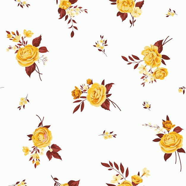 Vecteur arrière-plan floral tendance avec de petites fleurs élégantes sur le terrain pour papier peint numérique et vêtement en li