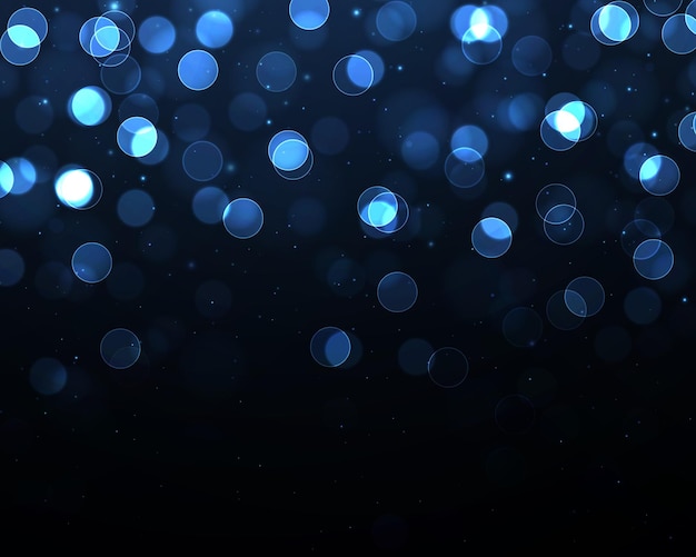 Arrière-plan flou abstrait bleu avec modèle de vacances de Noël et du nouvel an effet bokeh