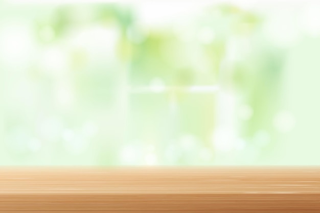 Arrière-plan flou de table en bois