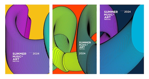 Arrière-plan Fluide Abstrait Coloré Vectoriel Pour Le Festival D'art Et De Musique D'été 2024