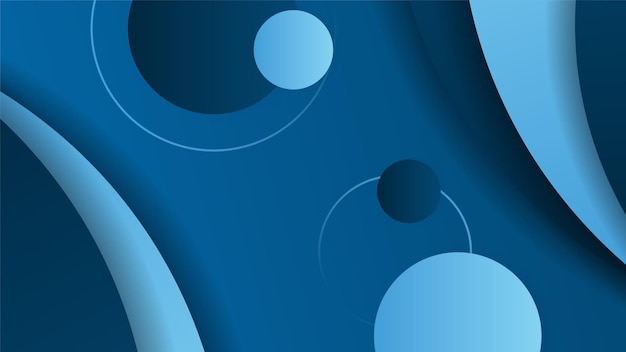 Arrière-plan de formes bleues abstraites avec style de coupe de papier ondulé et technologie moderne modèle géométrique Vector conception graphique abstraite modèle de bannière présentation modèle web d'arrière-plan