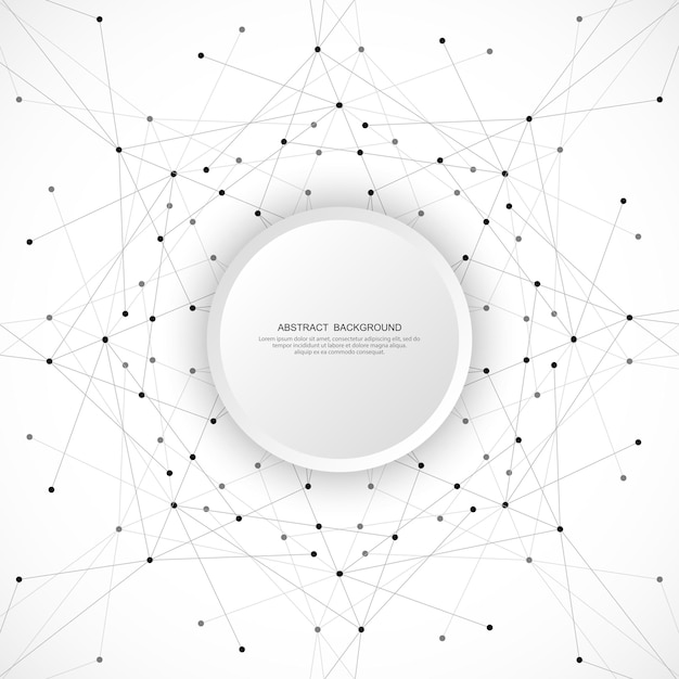 Vecteur arrière-plan fractal abstrait et motif géométrique avec des points et des lignes de connexion