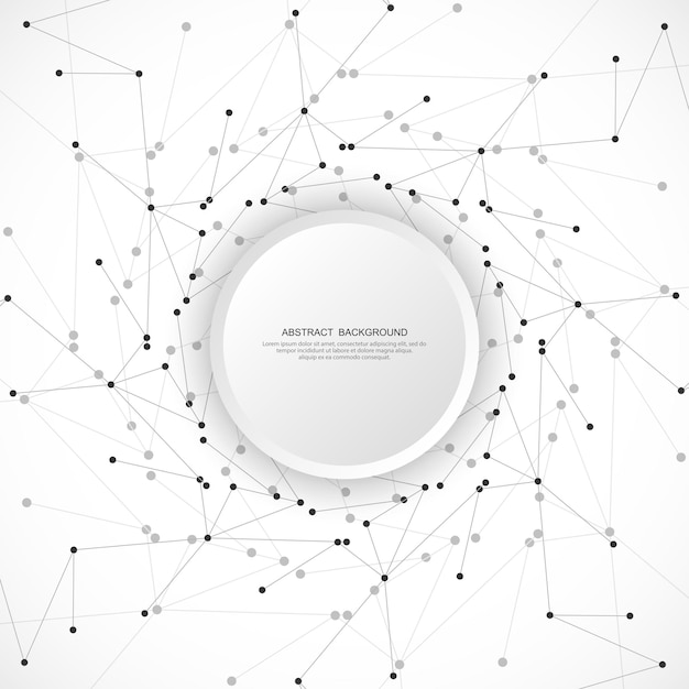 Vecteur arrière-plan fractal abstrait et motif géométrique avec des points et des lignes de connexion