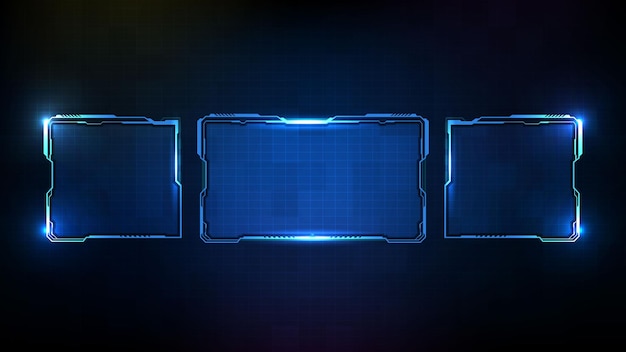 Arrière-plan futuriste abstrait de la technologie lumineuse bleue cadre de science-fiction hud ui