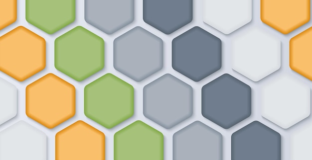 Arrière-plan géométrique 3D abstrait vectoriel à hexagones multicolores