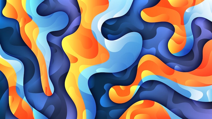 Vecteur arrière-plan géométrique avec des formes liquides illustration vectorielle