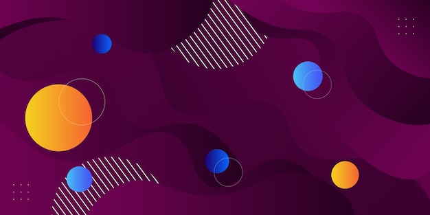 Arrière-plan géométrique d'onde 3D abstrait violet foncé couleur d'onde avec conception de motif de cercle