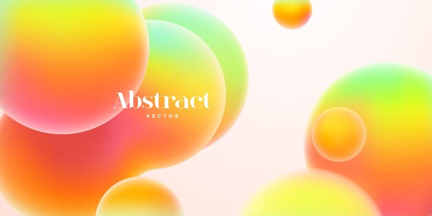 Arrière-plan gradient avec des formes de métaboules colorées Morphing des taches multicolores Illustration vectorielle