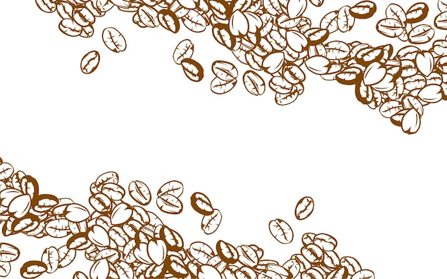 Arrière-plan des grains de café Encadrement des graines de café En arrière-plan de la bordure des grains