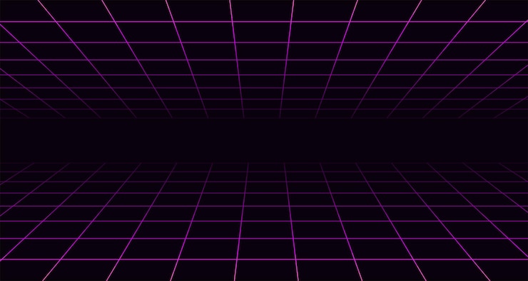 Vecteur arrière-plan à grille violette rétro