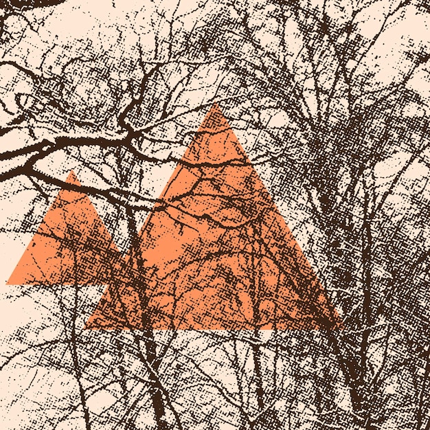 Vecteur arrière-plan grunge abstrait avec des arbres et des triangles illustration vectorielle pour votre conception