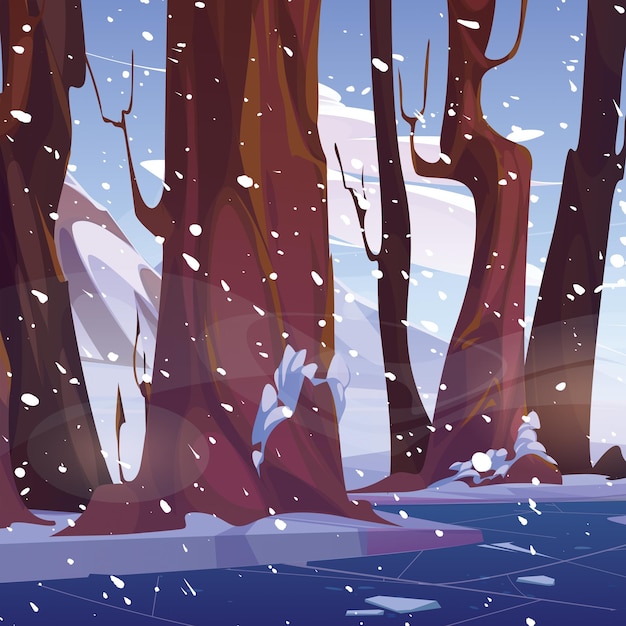 arrière-plan de l'hiver forêt de neige arrière-fond