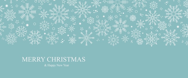 Arrière-plan d'hiver et de Noël avec des flocons de neige Arrière-plan de Noël pour carte de vœux Année nouvelle
