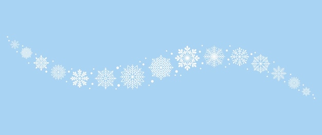 Arrière-plan hivernal avec des flocons de neige et de la neige