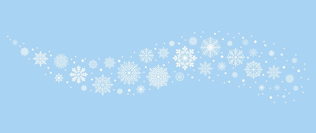 Arrière-plan hivernal avec des flocons de neige et de la neige