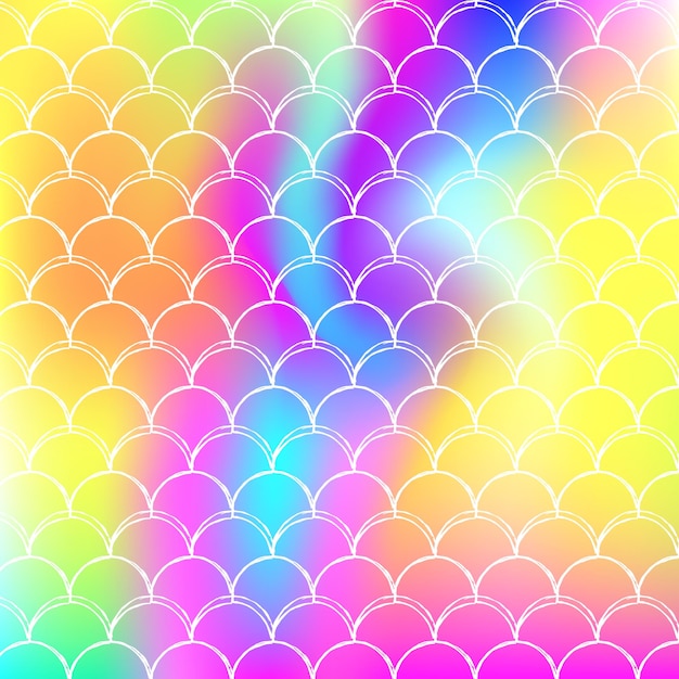 Arrière-plan holographique de sirène avec des échelles de gradient