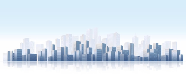 Arrière-plan horizontal abstrait paysage urbain panorama style fraternité bâtiments de la ville du quartier des affaires