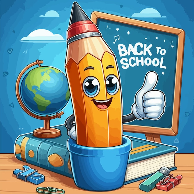 Vecteur arrière-plan de l'illustration vectorielle de retour à l'école, post sur les médias sociaux et concept de bannière