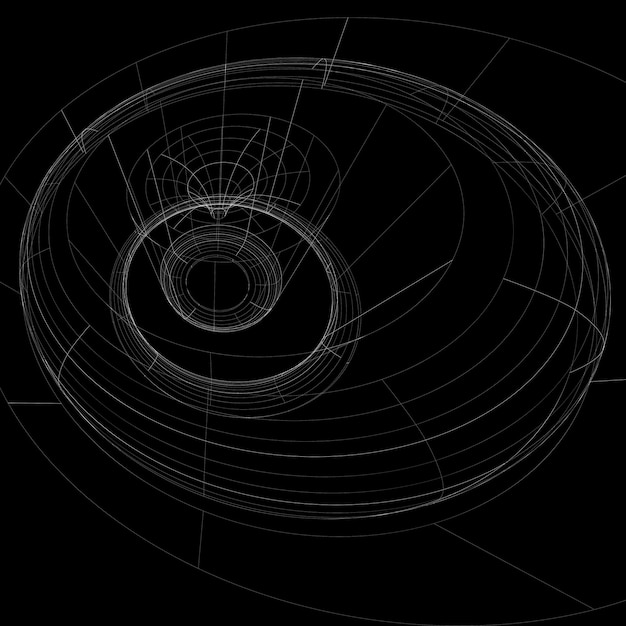 Arrière-plan d'ingénierie en treillis monochrome foncé géométrique, abstraction 3D complexe contemporaine avec maillage de lignes. Arrière-plan en filet, idéal pour une utilisation dans des projets graphiques.