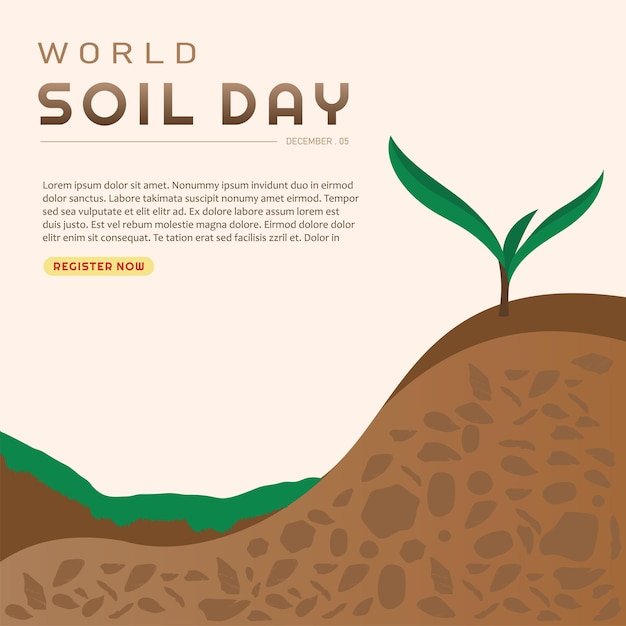 Vecteur arrière-plan de la journée mondiale du sol célébration de la journée mondiale du sol le 5 décembre convient pour les bannières, les affiches des médias sociaux, etc.