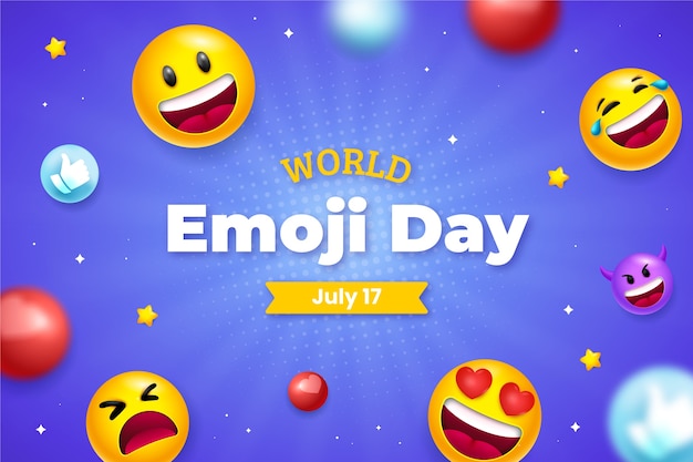 Arrière-plan de la journée mondiale des emojis en gradient