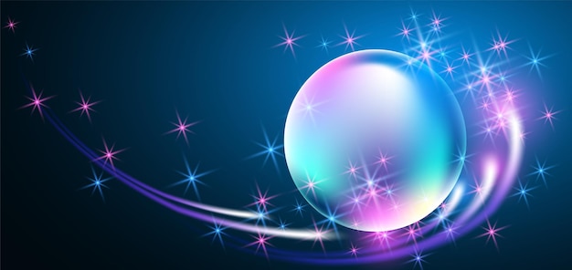 Arrière-plan lumineux avec des bulles et un salut