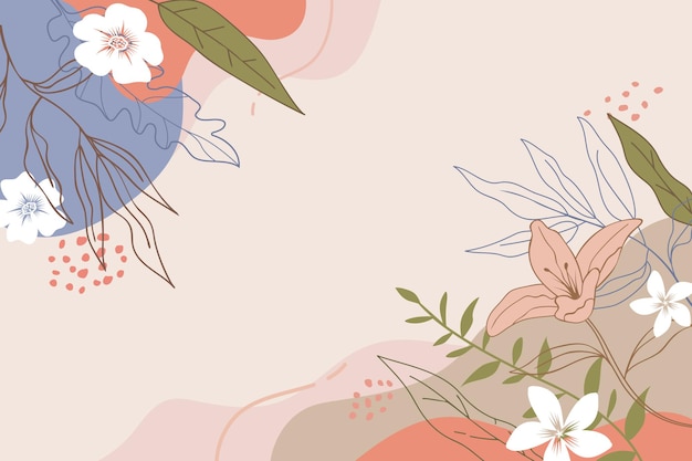 Arrière-plan de modèle floral organique minimal abstrait