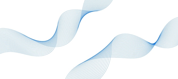 Arrière-plan moderne vectoriel abstrait avec des lignes ondulées bleues et des particules Arrière-plane technologique