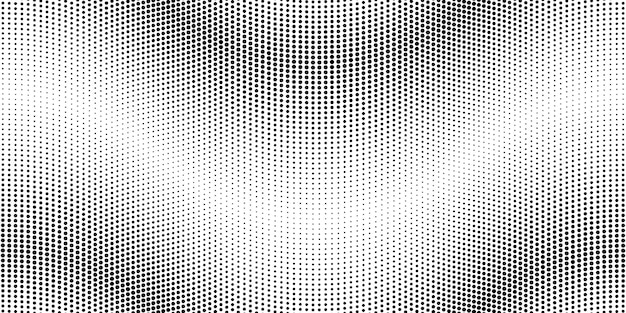 Arrière-plan monochrome ondulé avec motif à demi-ton sur un blanc