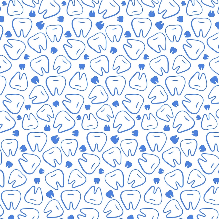 Vecteur arrière-plan à motifs sans couture avec des dents mignons