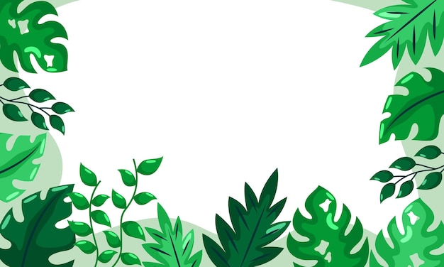 arrière-plan de la nature avec bordure de feuilles tropicales