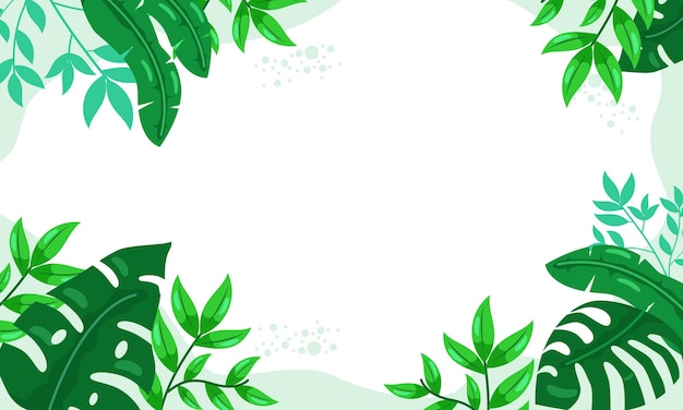 arrière-plan de la nature avec bordure de feuilles tropicales