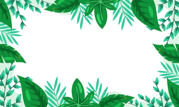 arrière-plan de la nature avec bordure de feuilles tropicales