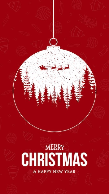 Arrière-plan de Noël joyeux en rouge modèle d'affiche et de bannière pour l'histoire des médias sociaux