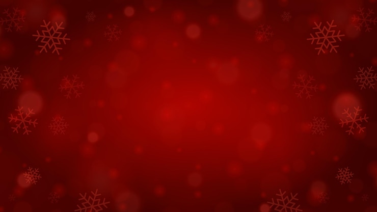 Vecteur arrière-plan de noël rouge flocons de neige lueur bokeh effet de scintillement vecteur de conception 3d réaliste