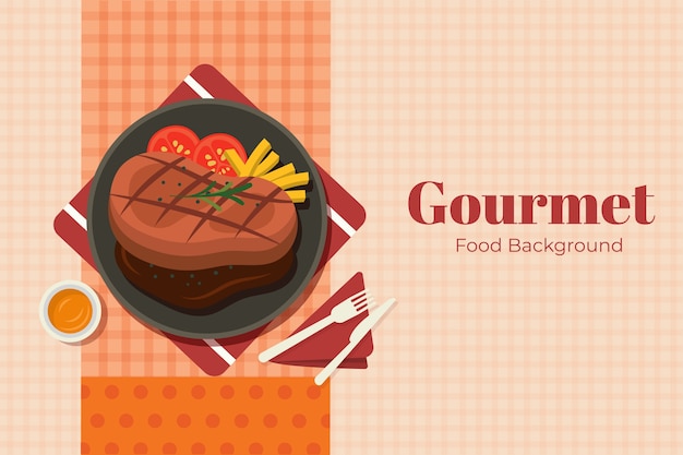 Arrière-plan de la nourriture gourmet plate