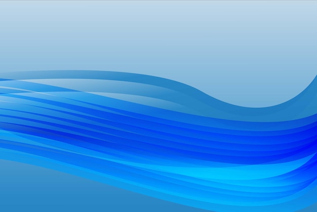 Vecteur arrière-plan d'ondes abstraites bleues en gradient