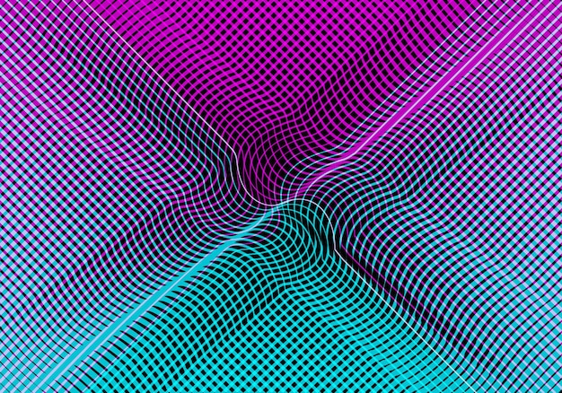 arrière-plan ondulé abstrait avec un motif coloré de lignes
