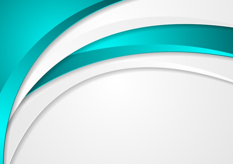Vecteur arrière-plan ondulé corporatif abstrait turquoise et gris conception vectorielle