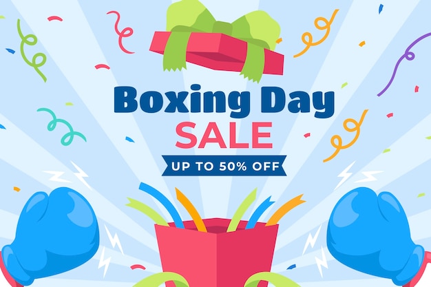 Arrière-plan plat du jour de la boxe