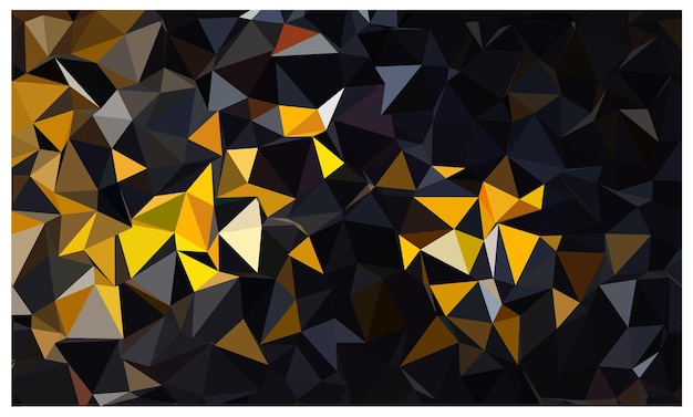 Arrière-plan polygonal abstrait dans l'illustration vectorielle noire et orange