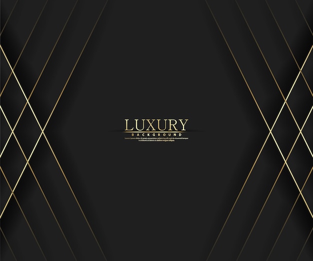 Arrière-plan premium modèle de luxe abstrait arrière-plan à rayures brillantes en or texture de ligne dorée abstraite illustration vectorielle de modèle noir