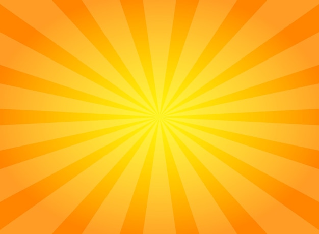 Arrière-plan de rayons d'été rétro dans un style plat Illustration vectorielle de Sunburst sur un fond isolé Concept d'entreprise de panneau de soleil